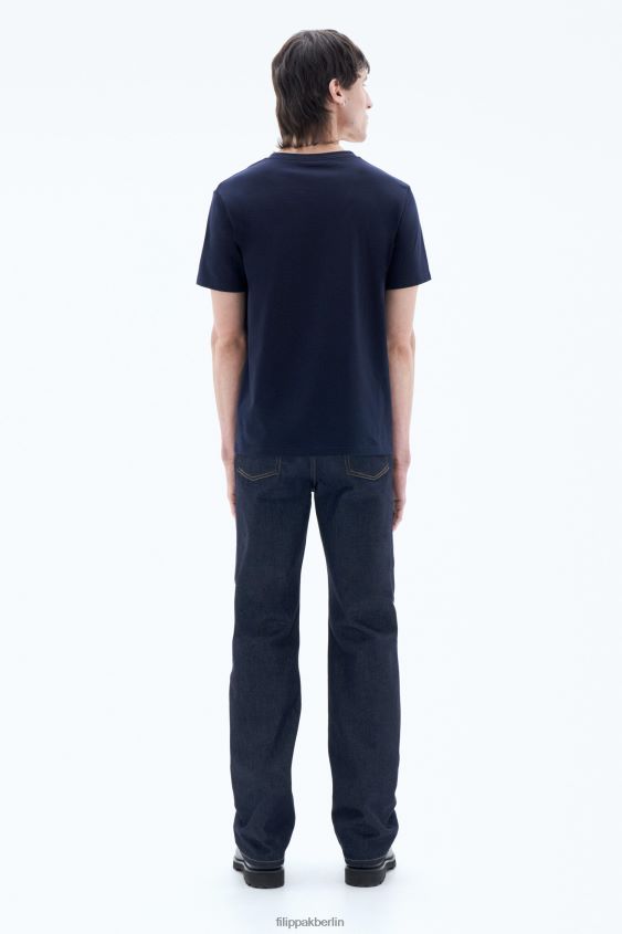 Filippa K L8HHT332 Bekleidung Marine Männer Stretch-T-Shirt mit V-Ausschnitt