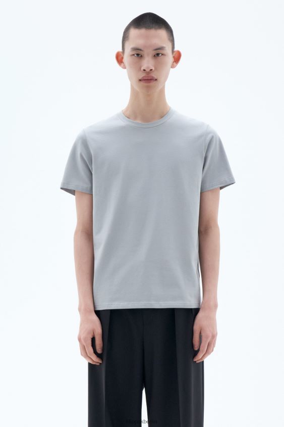 Filippa K L8HHT333 Bekleidung Federgrau Männer T-Shirt aus Stretch-Baumwolle