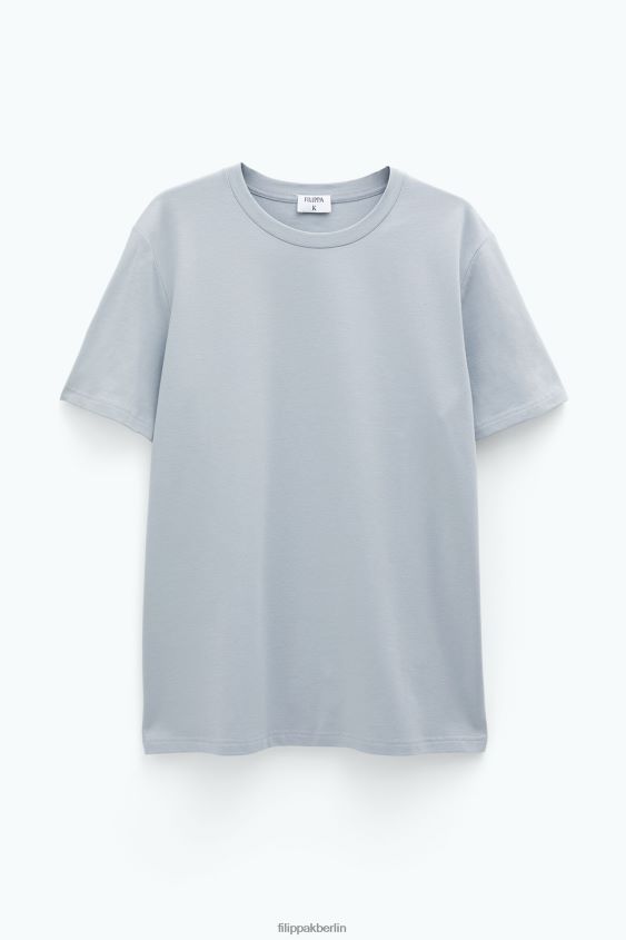 Filippa K L8HHT333 Bekleidung Federgrau Männer T-Shirt aus Stretch-Baumwolle