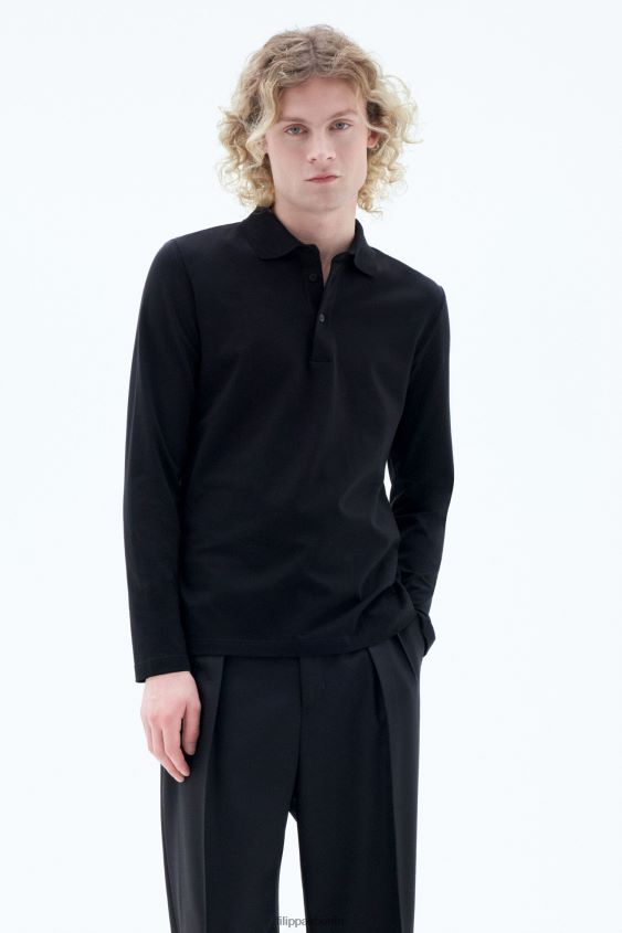 Filippa K L8HHT334 Bekleidung Schwarz Männer Luke Stretch-Poloshirt