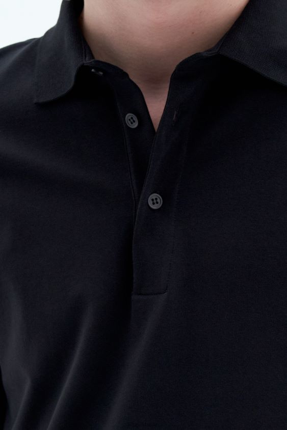 Filippa K L8HHT334 Bekleidung Schwarz Männer Luke Stretch-Poloshirt