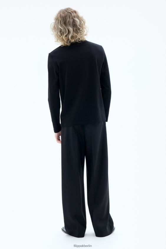 Filippa K L8HHT334 Bekleidung Schwarz Männer Luke Stretch-Poloshirt