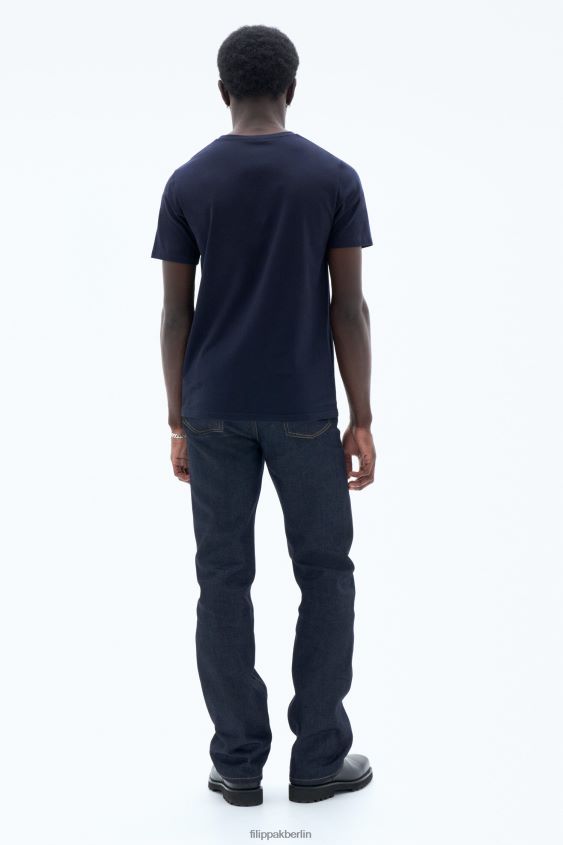 Filippa K L8HHT335 Bekleidung Marine Männer T-Shirt aus Stretch-Baumwolle