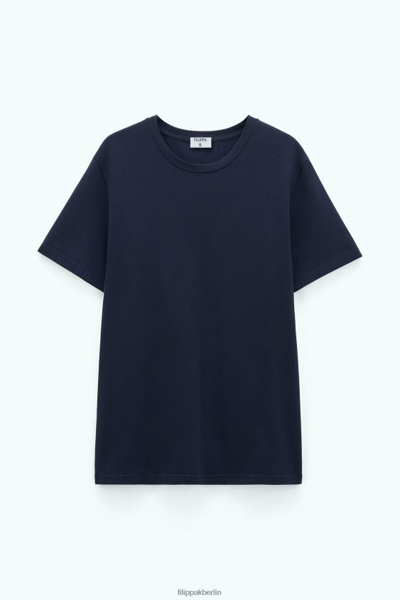 Filippa K L8HHT335 Bekleidung Marine Männer T-Shirt aus Stretch-Baumwolle