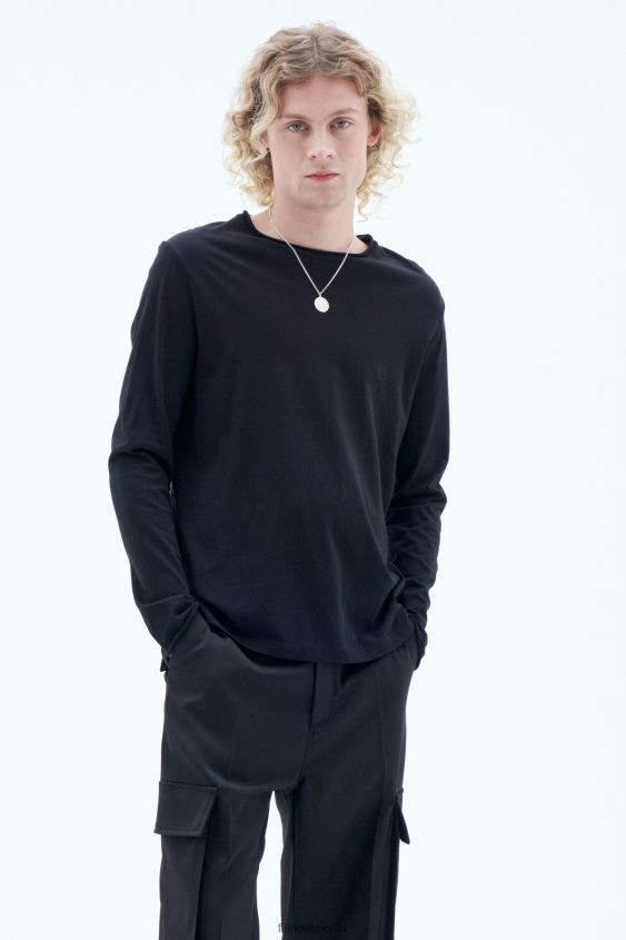 Filippa K L8HHT336 Bekleidung Schwarz Männer Rollkragen-Langarmshirt