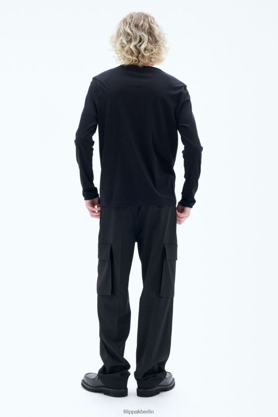 Filippa K L8HHT336 Bekleidung Schwarz Männer Rollkragen-Langarmshirt
