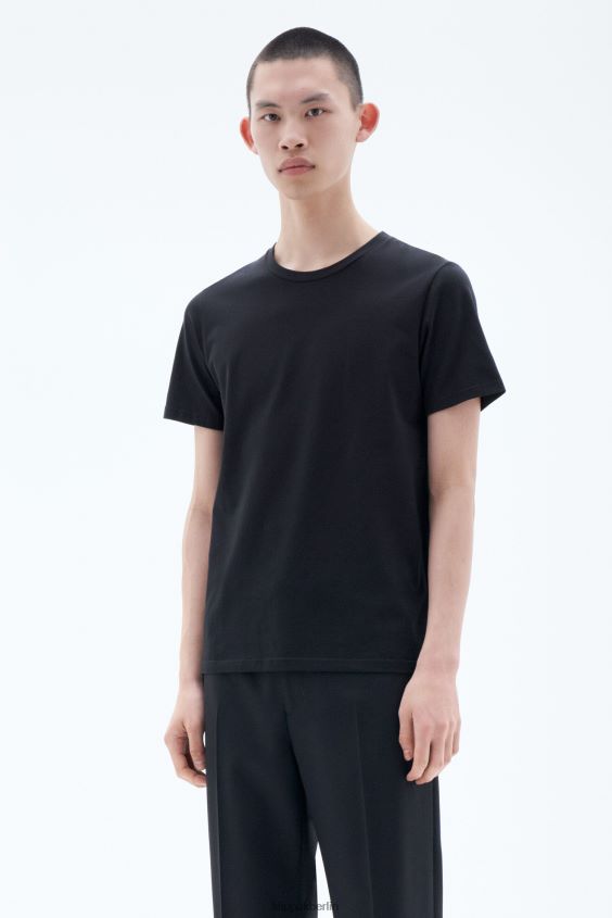Filippa K L8HHT337 Bekleidung Schwarz Männer T-Shirt aus Stretch-Baumwolle