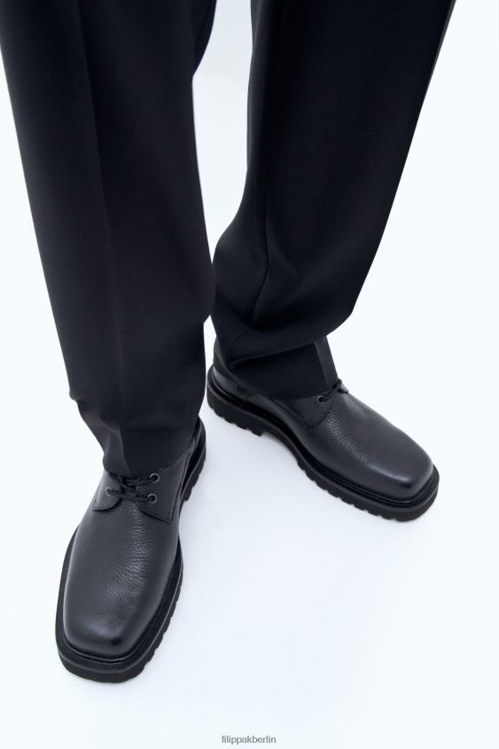 Filippa K L8HHT484 Schuhe Schwarz Männer Ranger-Stiefel