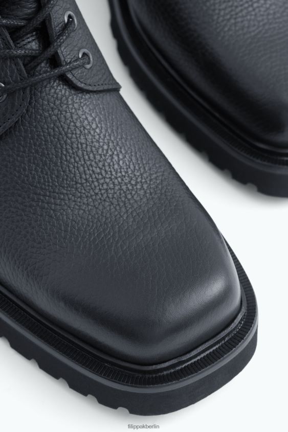 Filippa K L8HHT484 Schuhe Schwarz Männer Ranger-Stiefel