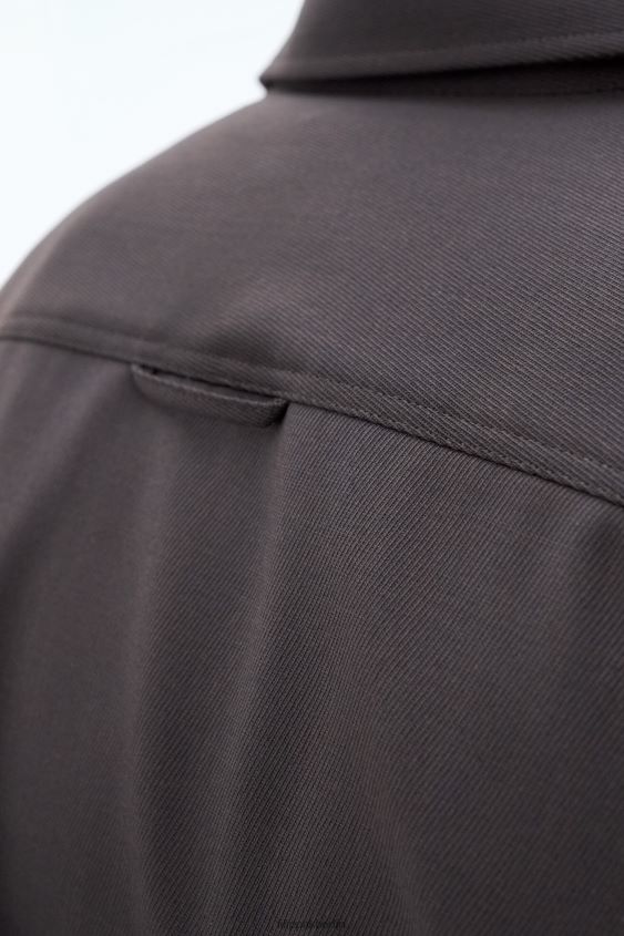 Filippa K L8HHT201 Bekleidung dunkelbraun unisex Hemd aus Wolltwill
