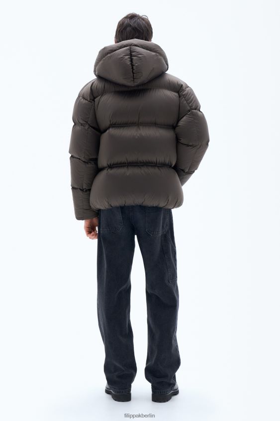 Filippa K L8HHT20 Bekleidung dunkle Schokolade unisex Pufferjacke mit Kapuze