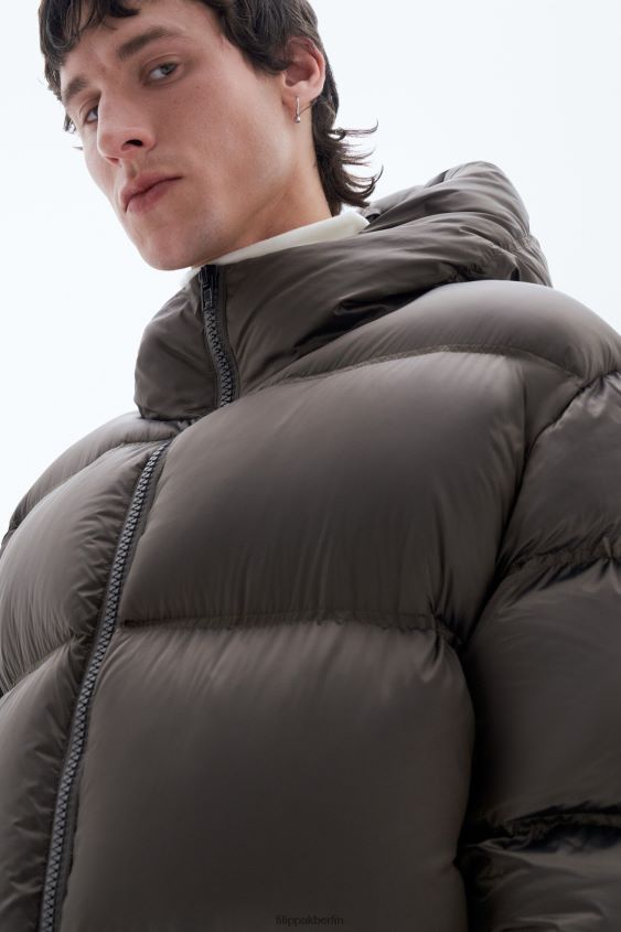 Filippa K L8HHT20 Bekleidung dunkle Schokolade unisex Pufferjacke mit Kapuze