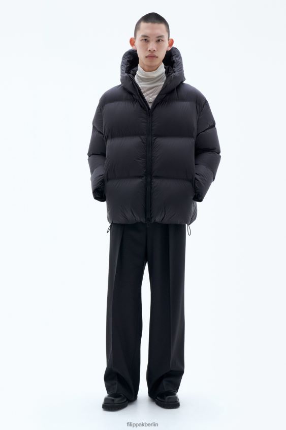 Filippa K L8HHT21 Bekleidung Schwarz unisex Pufferjacke mit Kapuze