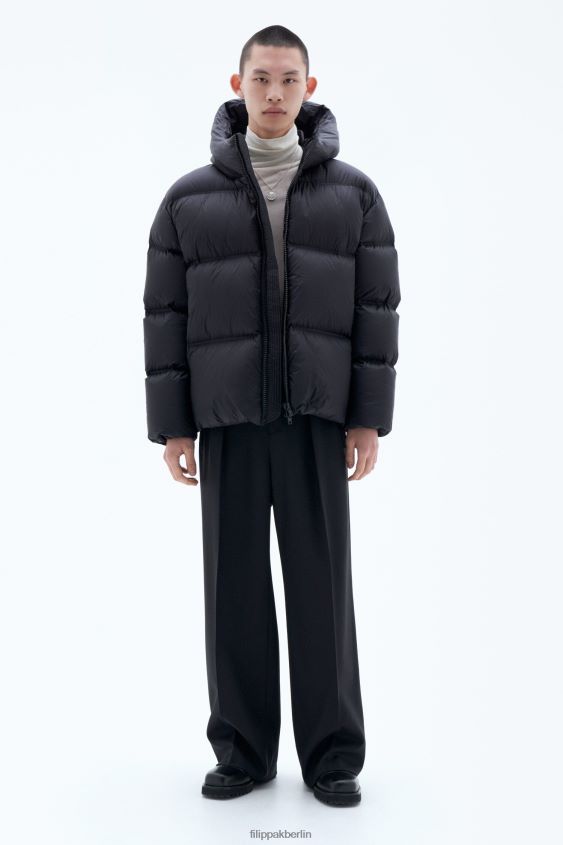 Filippa K L8HHT21 Bekleidung Schwarz unisex Pufferjacke mit Kapuze