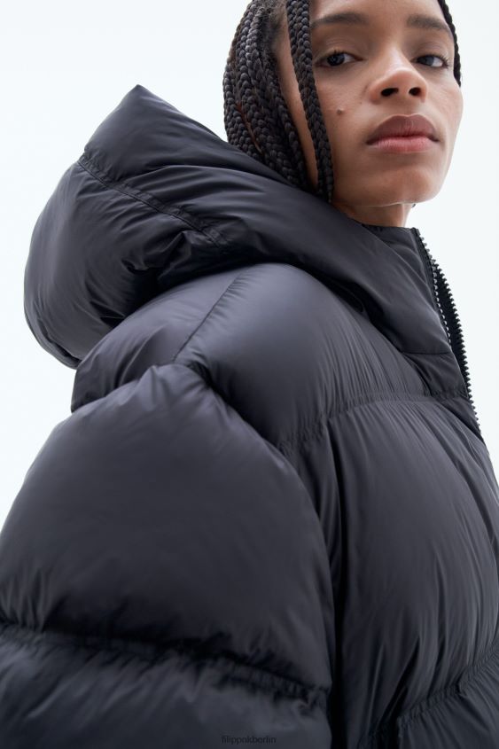 Filippa K L8HHT21 Bekleidung Schwarz unisex Pufferjacke mit Kapuze