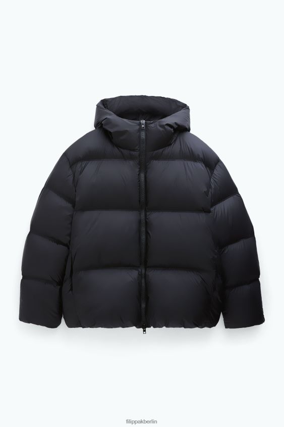 Filippa K L8HHT21 Bekleidung Schwarz unisex Pufferjacke mit Kapuze