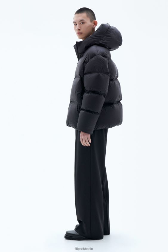 Filippa K L8HHT21 Bekleidung Schwarz unisex Pufferjacke mit Kapuze