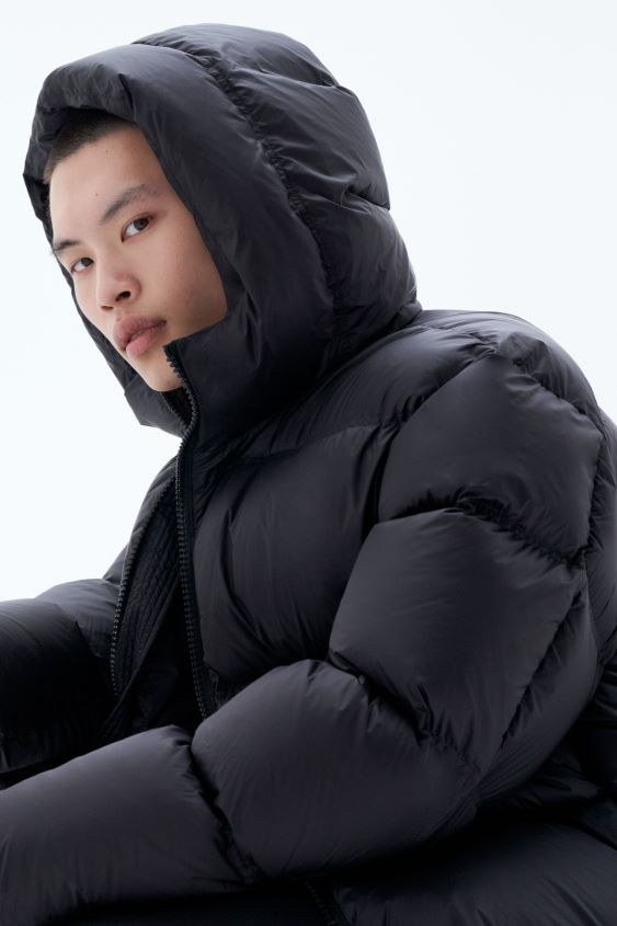 Filippa K L8HHT21 Bekleidung Schwarz unisex Pufferjacke mit Kapuze