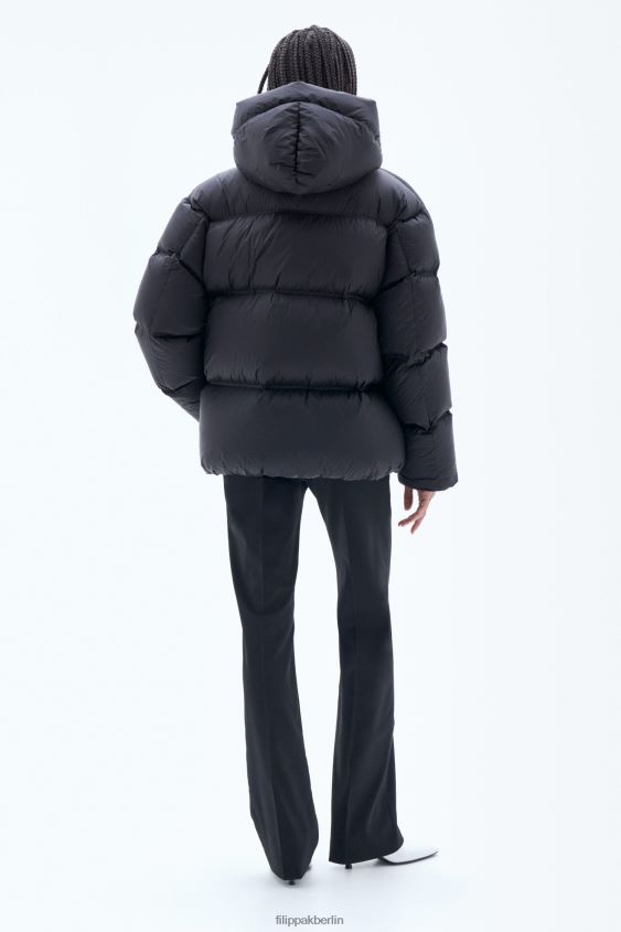 Filippa K L8HHT21 Bekleidung Schwarz unisex Pufferjacke mit Kapuze