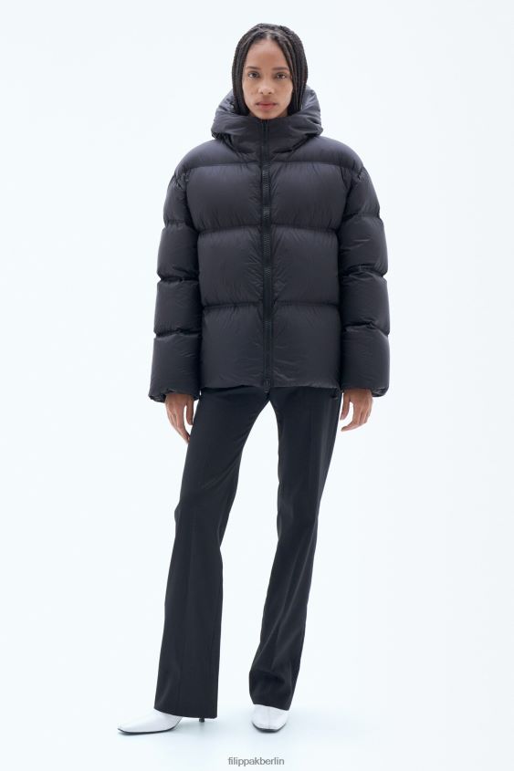 Filippa K L8HHT21 Bekleidung Schwarz unisex Pufferjacke mit Kapuze