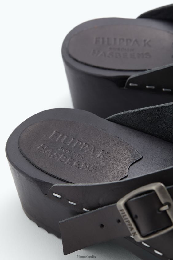 Filippa K x Swedish Hasbeens L8HHT444 Schuhe Schwarz unisex Clog mit Rückenriemen