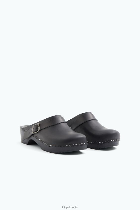Filippa K x Swedish Hasbeens L8HHT444 Schuhe Schwarz unisex Clog mit Rückenriemen