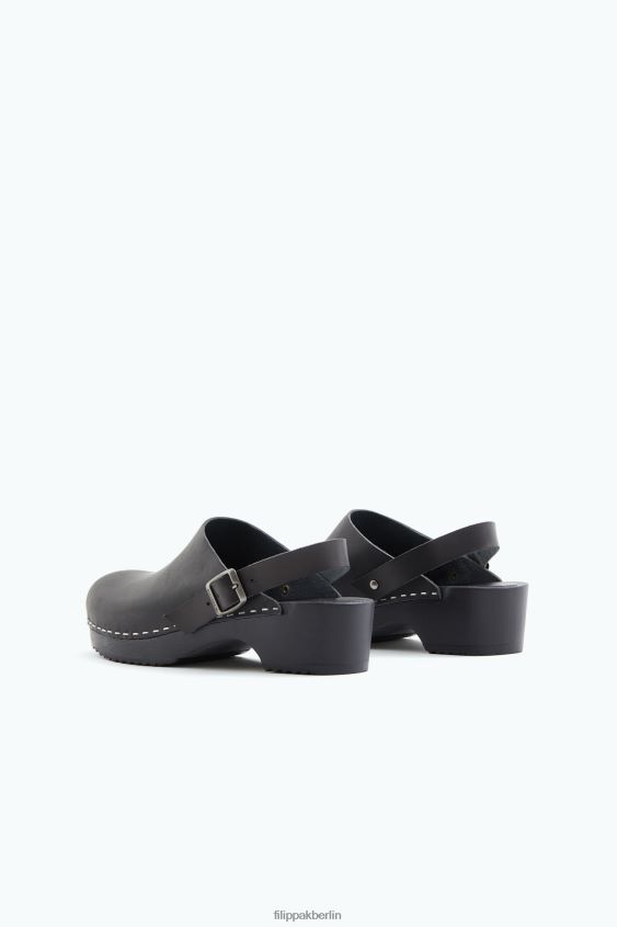 Filippa K x Swedish Hasbeens L8HHT444 Schuhe Schwarz unisex Clog mit Rückenriemen