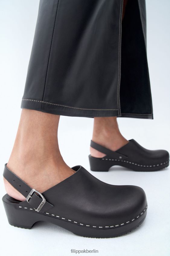 Filippa K x Swedish Hasbeens L8HHT444 Schuhe Schwarz unisex Clog mit Rückenriemen