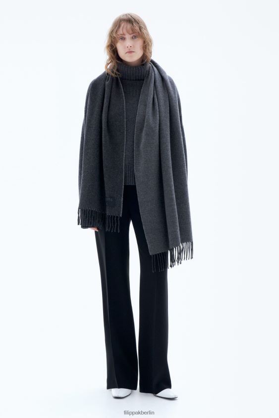 Filippa K L8HHT409 Zubehörteil Anthrazit-Melange unisex Doppelschal aus Kaschmirwolle