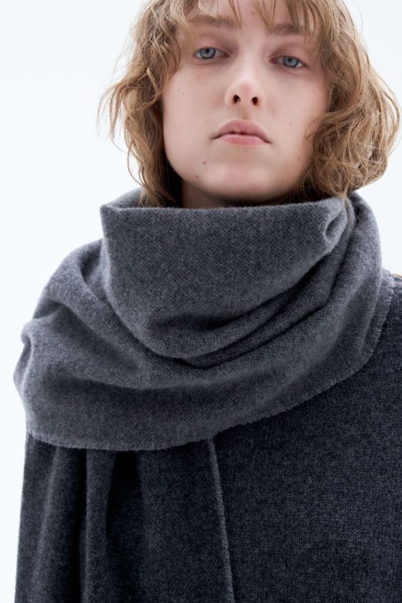 Filippa K L8HHT409 Zubehörteil Anthrazit-Melange unisex Doppelschal aus Kaschmirwolle
