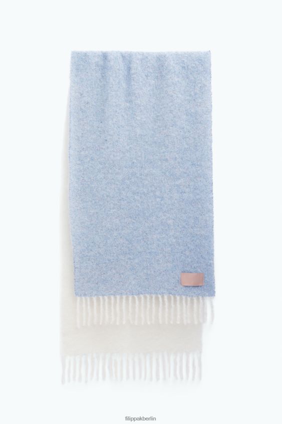 Filippa K L8HHT416 Zubehörteil Eisblau/Offwhite unisex Schal mit Bouclé-Farbblock