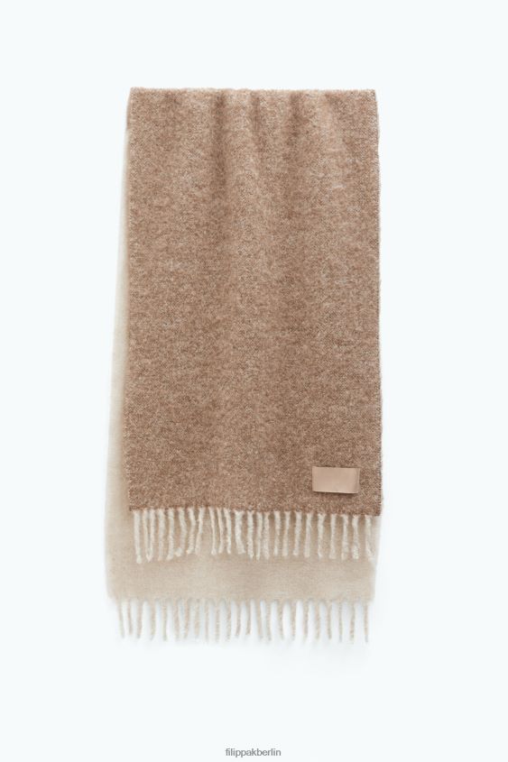 Filippa K L8HHT417 Zubehörteil Beige unisex Schal mit Bouclé-Farbblock
