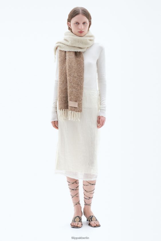 Filippa K L8HHT417 Zubehörteil Beige unisex Schal mit Bouclé-Farbblock