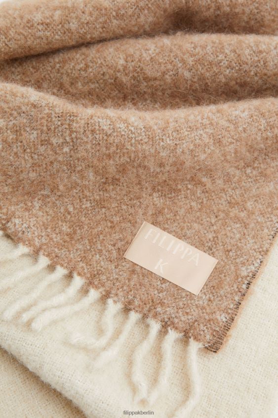 Filippa K L8HHT417 Zubehörteil Beige unisex Schal mit Bouclé-Farbblock