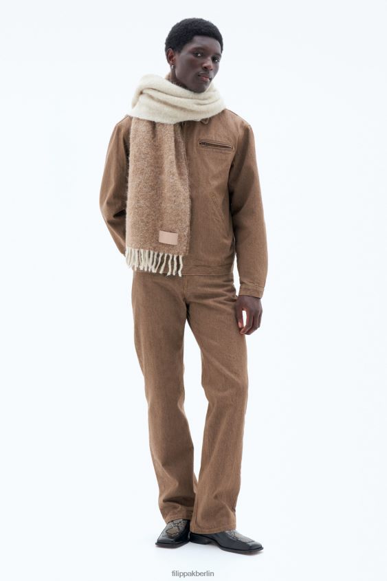 Filippa K L8HHT417 Zubehörteil Beige unisex Schal mit Bouclé-Farbblock