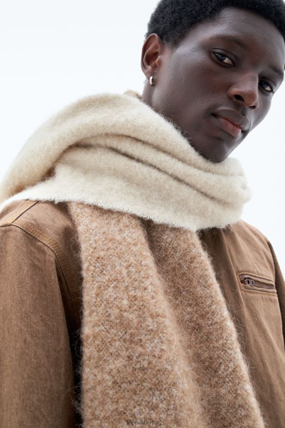 Filippa K L8HHT417 Zubehörteil Beige unisex Schal mit Bouclé-Farbblock