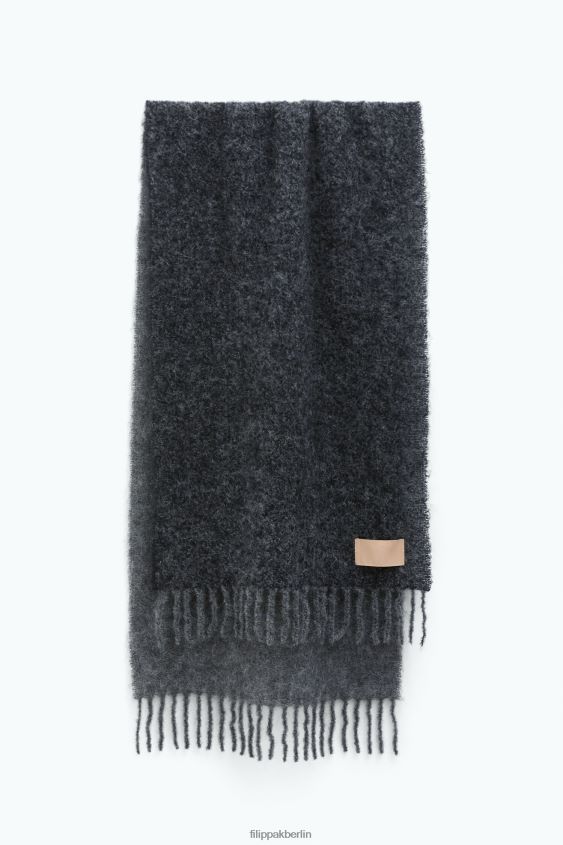 Filippa K L8HHT418 Zubehörteil grau unisex Schal mit Bouclé-Farbblock