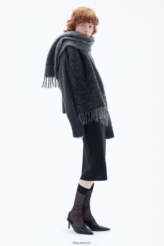 Filippa K L8HHT418 Zubehörteil grau unisex Schal mit Bouclé-Farbblock