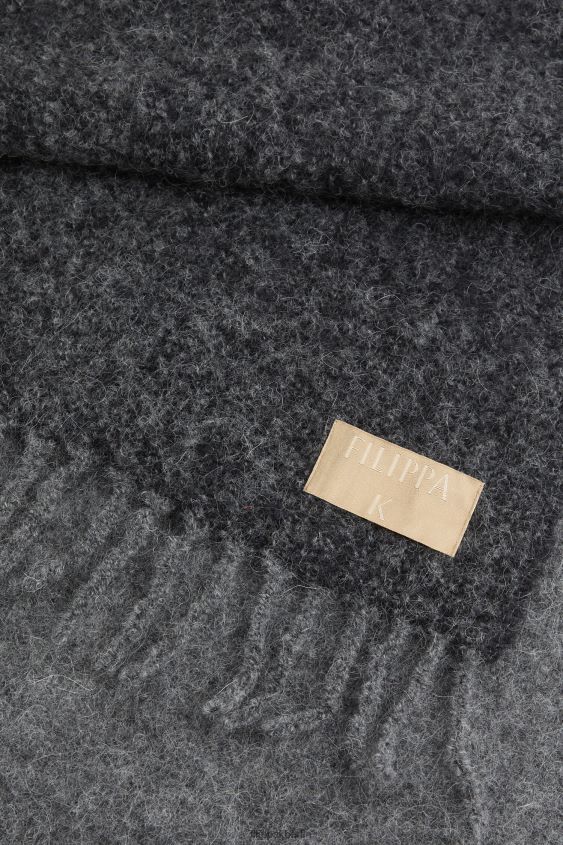 Filippa K L8HHT418 Zubehörteil grau unisex Schal mit Bouclé-Farbblock