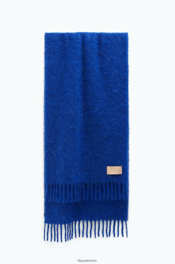 Filippa K L8HHT422 Zubehörteil Elektrisches Blau unisex Schal mit Bouclé-Farbblock