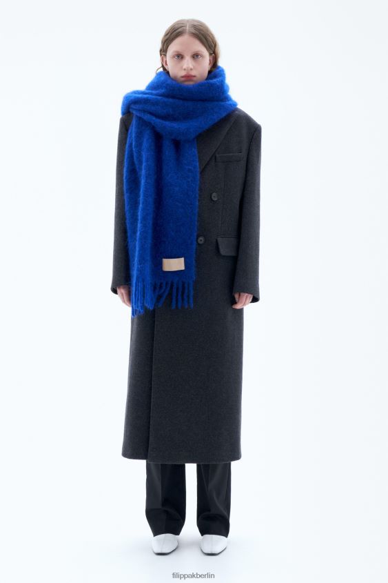 Filippa K L8HHT422 Zubehörteil Elektrisches Blau unisex Schal mit Bouclé-Farbblock