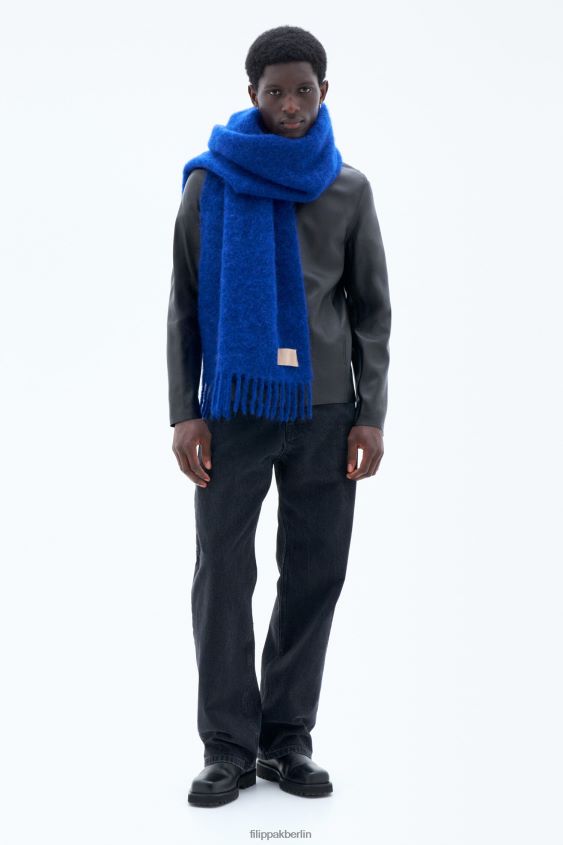 Filippa K L8HHT422 Zubehörteil Elektrisches Blau unisex Schal mit Bouclé-Farbblock