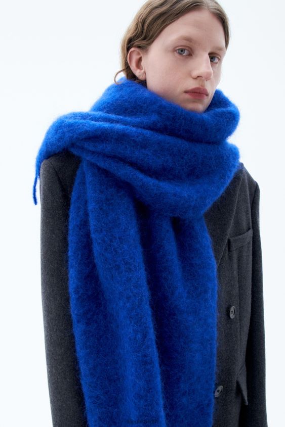 Filippa K L8HHT422 Zubehörteil Elektrisches Blau unisex Schal mit Bouclé-Farbblock