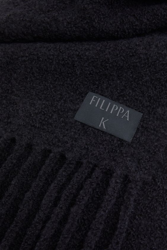 Filippa K L8HHT429 Zubehörteil Schwarz unisex Bouclé-Schal