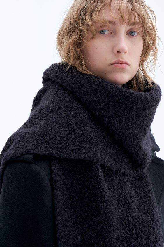 Filippa K L8HHT429 Zubehörteil Schwarz unisex Bouclé-Schal