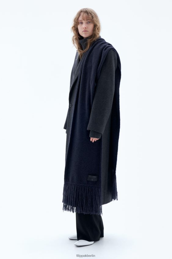 Filippa K L8HHT436 Zubehörteil Sturmblau unisex Yak-Schal